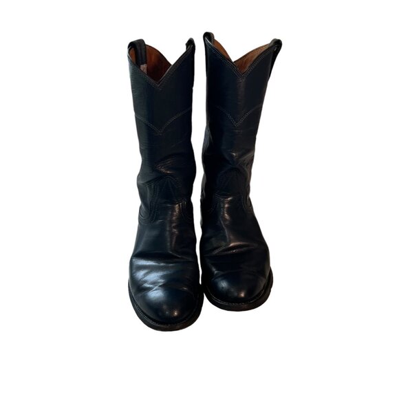 Vintage Nocona Steel Blue Leather Cowboy Boots Womens Size 6B Western Ranch - Picture 6 of 9